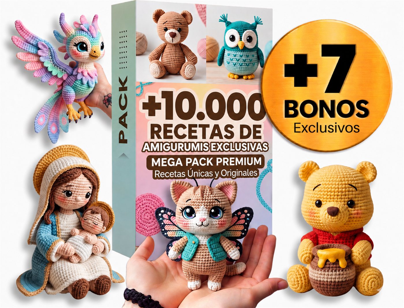 Mega pack premium con +10.000 recetas de amigurumis exclusivas y 7 bonos